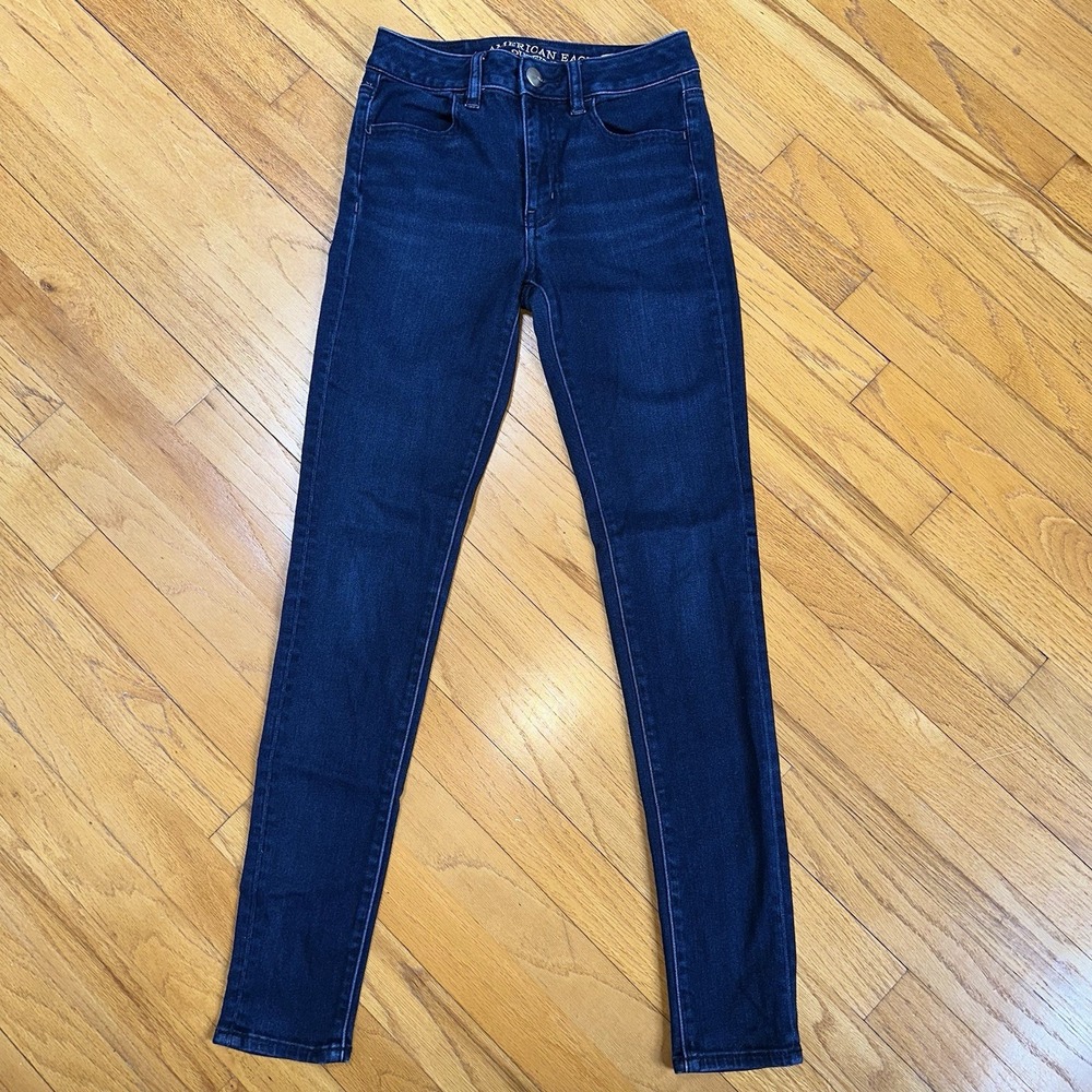 American Eagle Outfitters Hi-Rise Jegging Denim Jeans 2 Blue Dark Wash Stretch